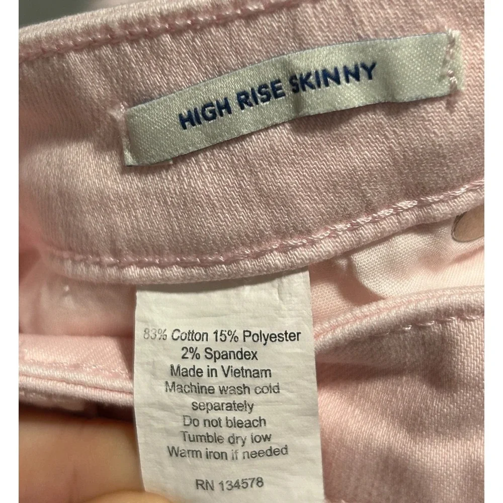Vineyard Vines High Rise Skinny Jeans Womens 26 Light Pink Stretch Cotton Barbie